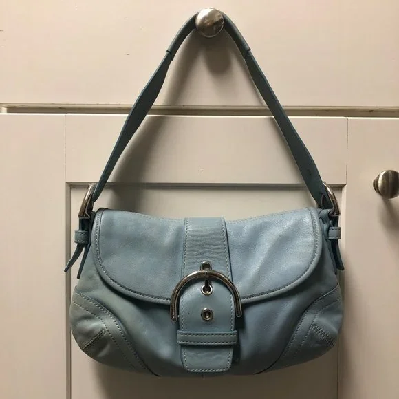 Coach | Bags | Coach Soho Vintage Light Blue Leather Mini Purse 